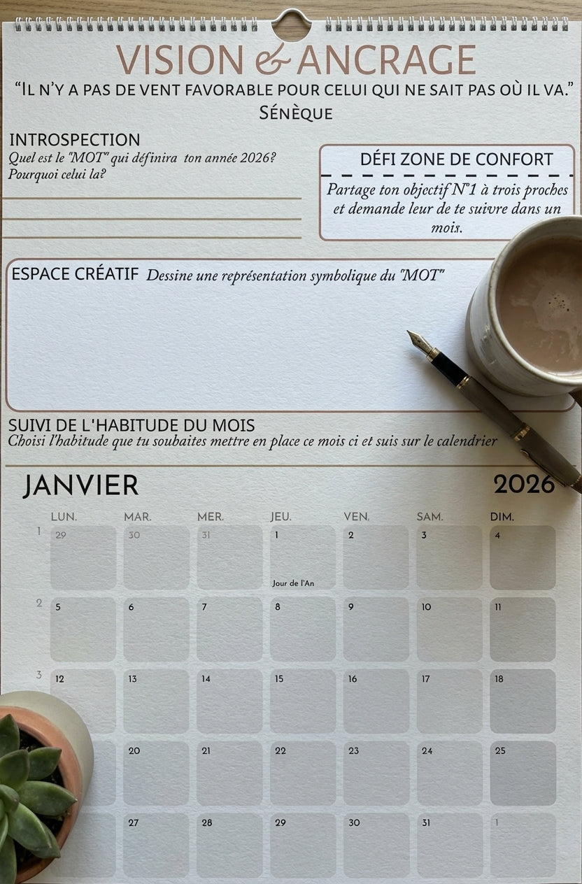 Calendriers mural 2026 L'instantbox : Votre année entre Introspection et Audace
